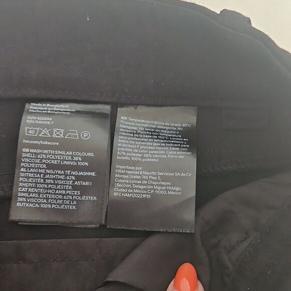 H&M Women's High-Rise Wide Leg  Dress Pants Black 0 - Picture 6 of 16